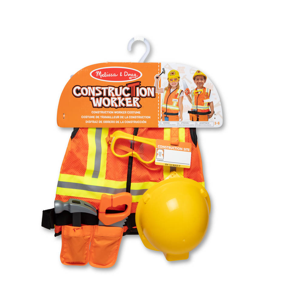 Melissa & Doug verkleedset bouwvakker inclusief helm en gereedschap