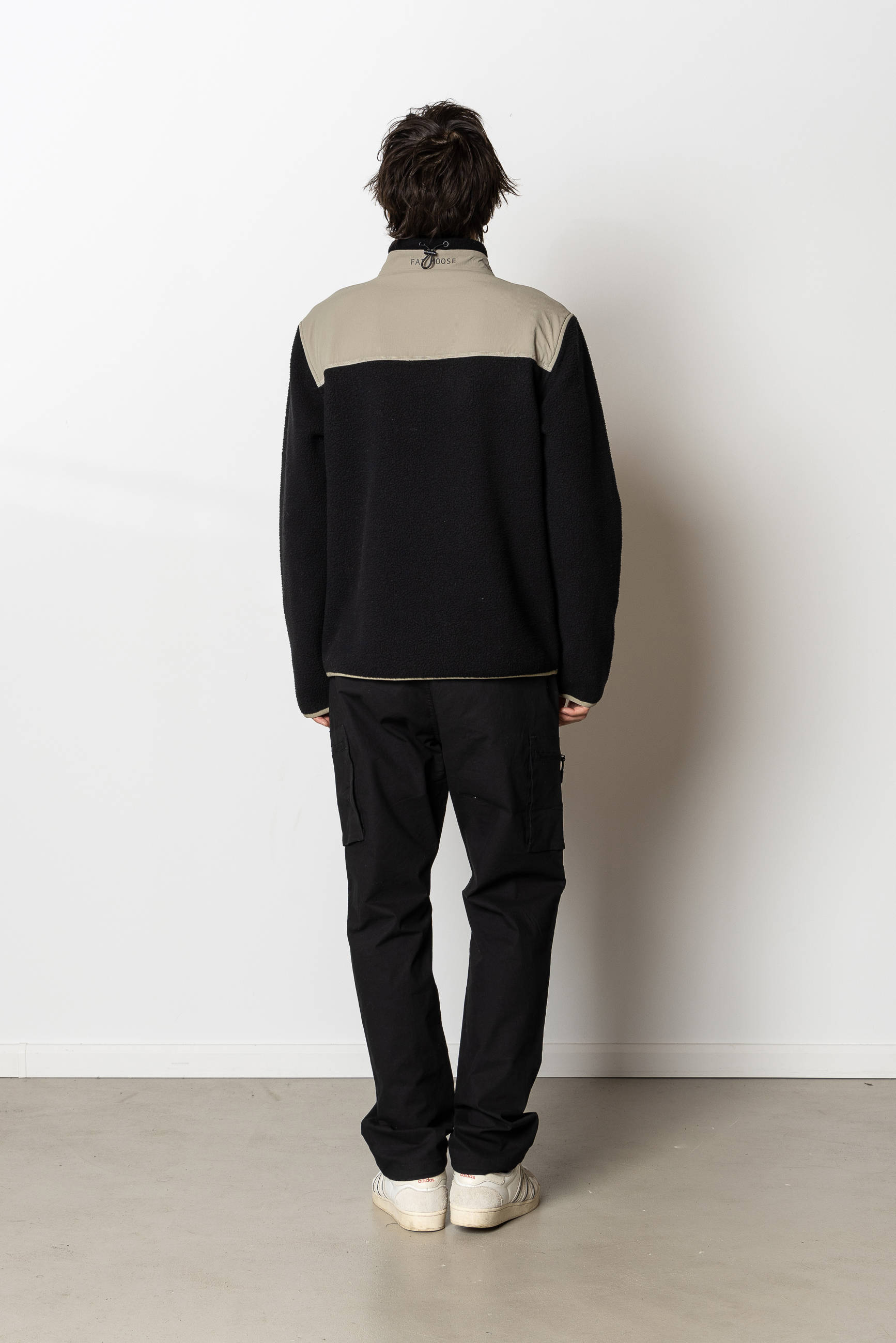 FAT MOOSE fleece vest zwart/beige
