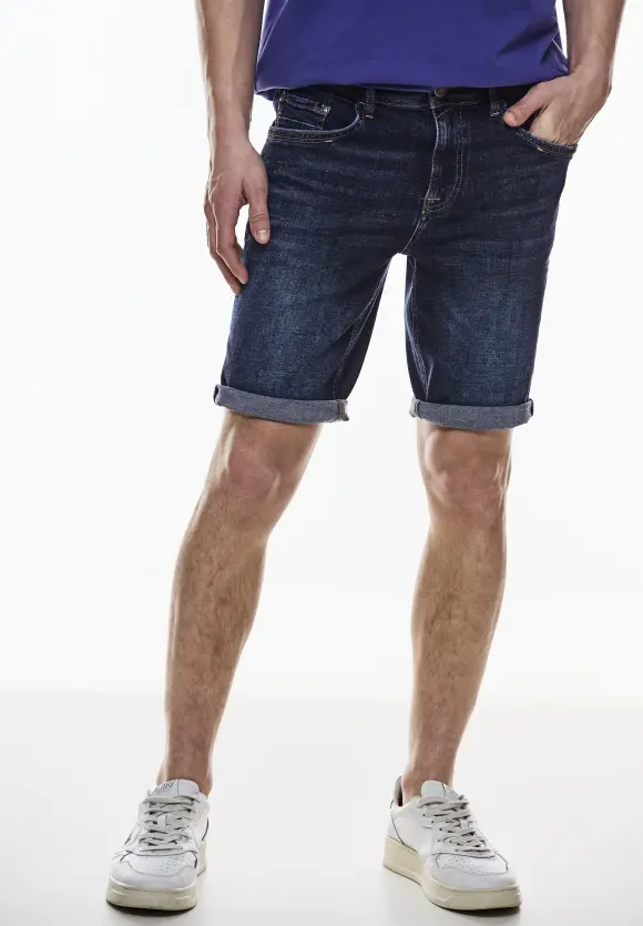 Regular Fit Jeans Shorts - dark blue wash