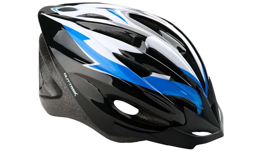 Cykelhjelm sort/blå/hvid large 58-61