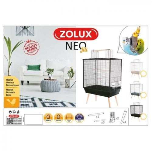 Gaiola elevada para pássaros Zolux Neo branca
