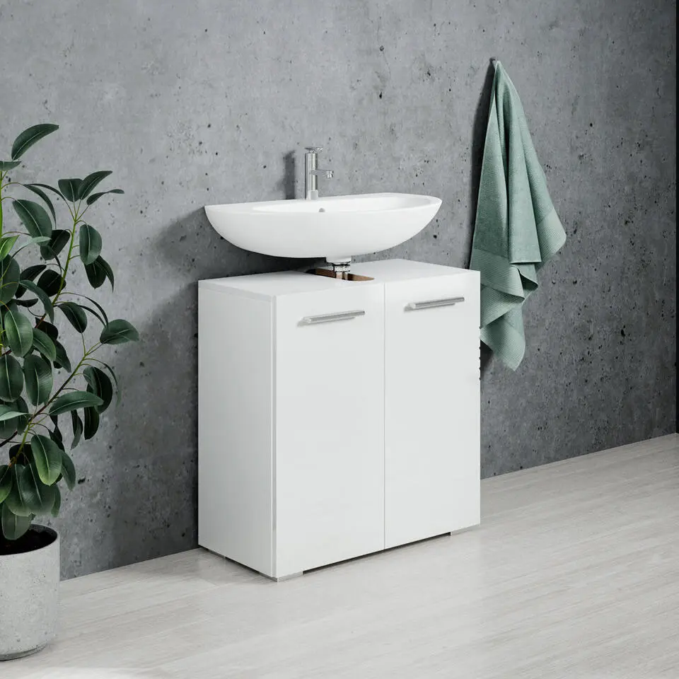 Badplaats Wastafel Onderkast Jupiter 60 x 30 x 60 cm - Wit - Badkamerkast –