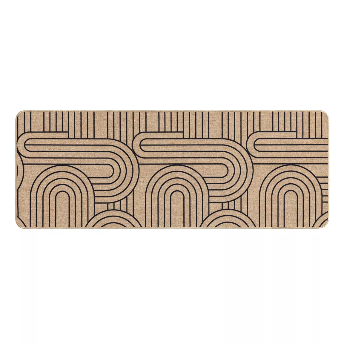 Tapis tissé antidérapant (45 x 120 cm) Modul Noir