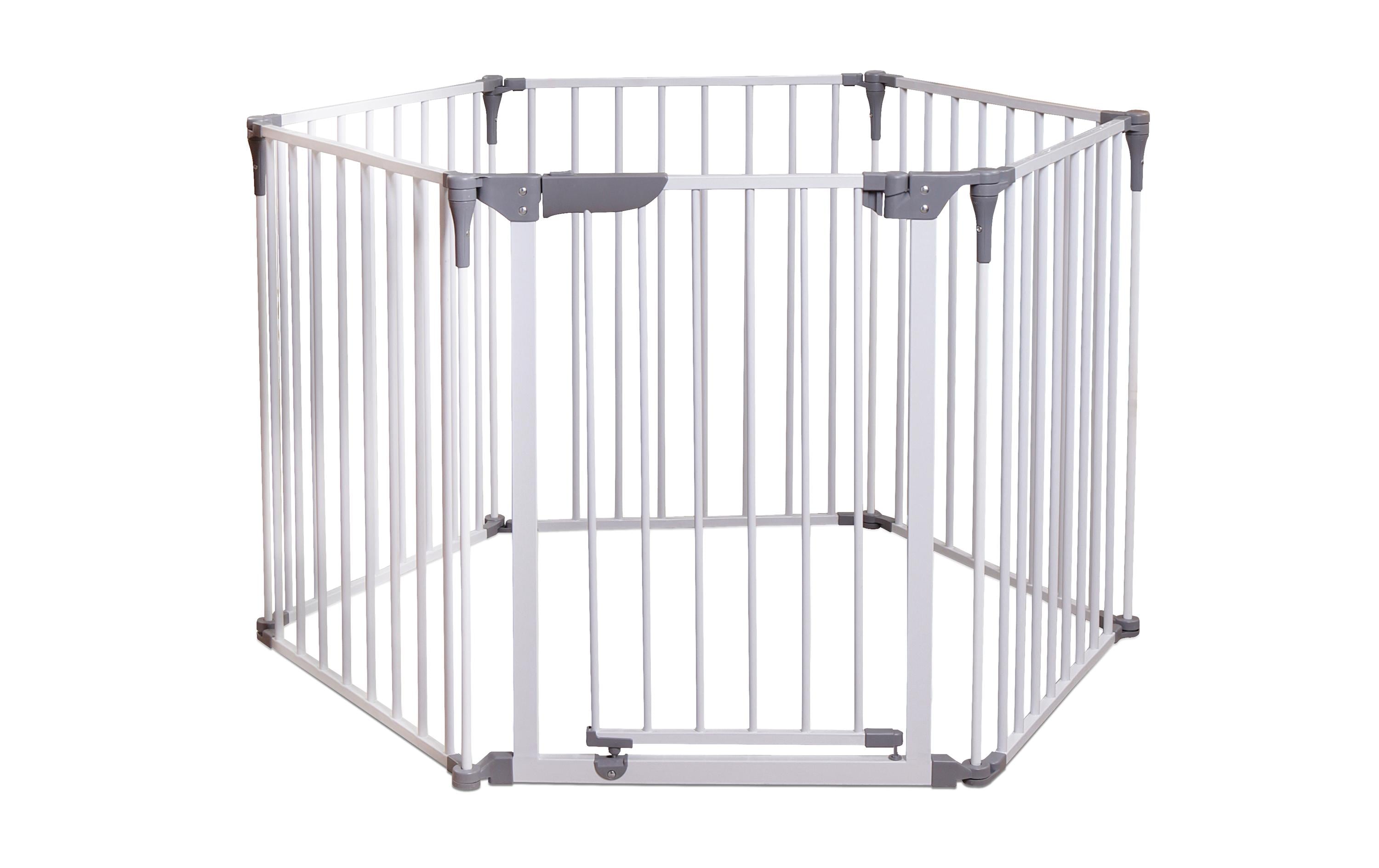 Laufgitter Royale Converta Weiss 3-in-1<br>Metall Laufgitter breite Barriere/Kaminschutz