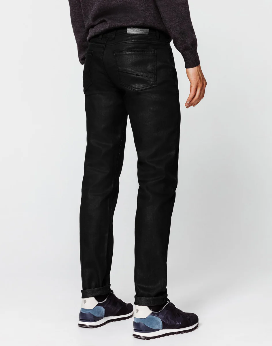 Jean slim enduit noir