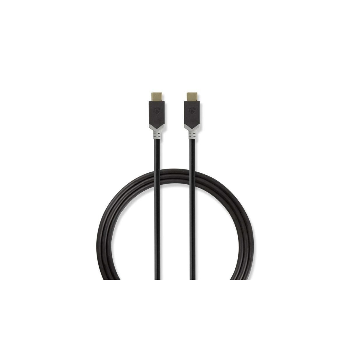 USB 3.1-kabel (Gen2) | Type-C, hann - Type-C, hann | 1,0 m | Antrasitt