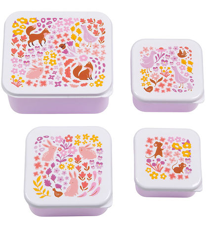 A Little Lovely Company Brotdosen-Set - 4 st. - Flower Garden