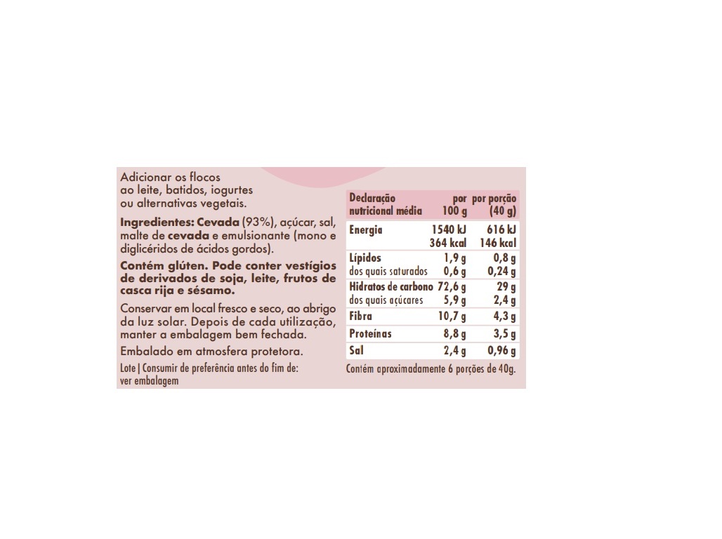 FLOCOS SALUTEM CEVADA INTEGRAIS TOSTADOS 250G