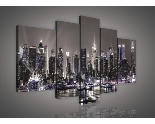 Canvas print stadsgezicht, set van 5, 170x100 cm