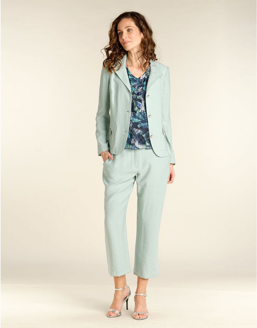 Top bleu résille chic