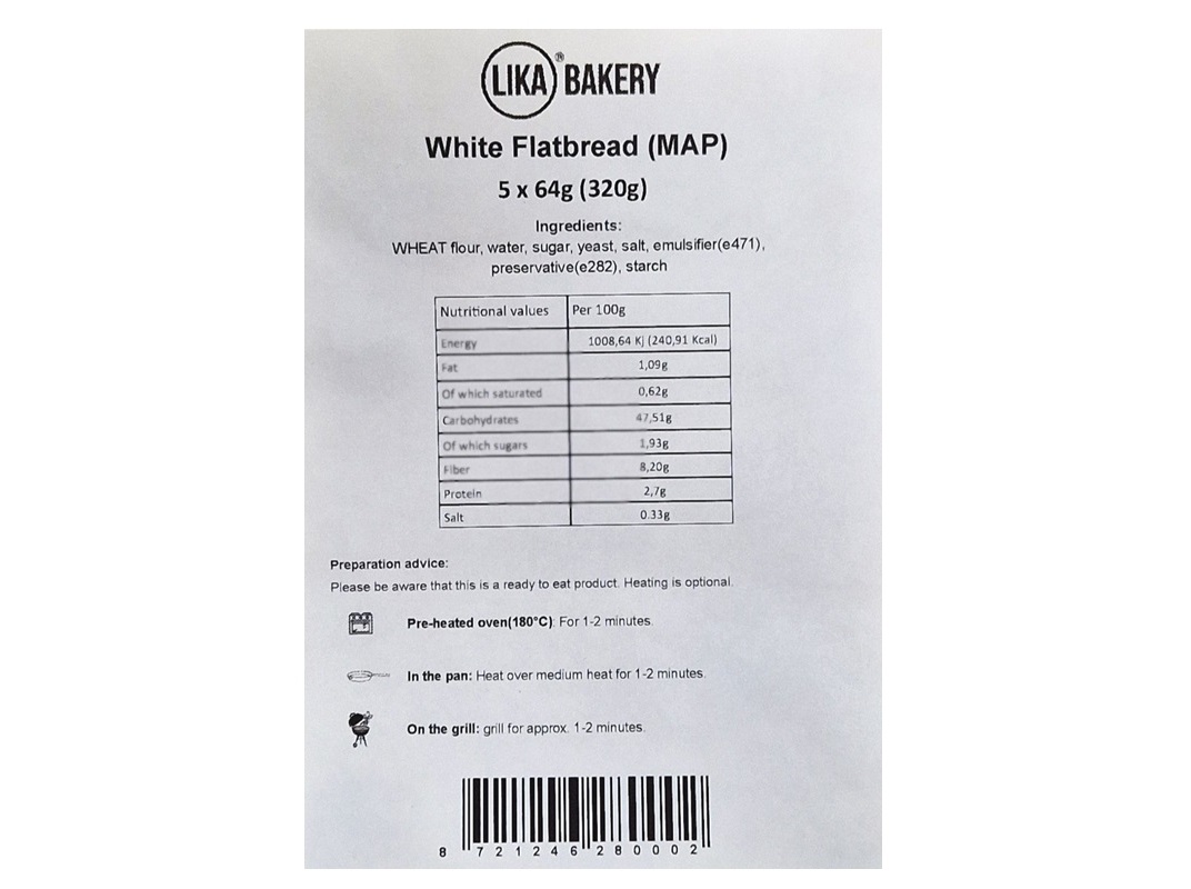 PÃO LIBANÊS LIKA BAKERY BRANCO 320G