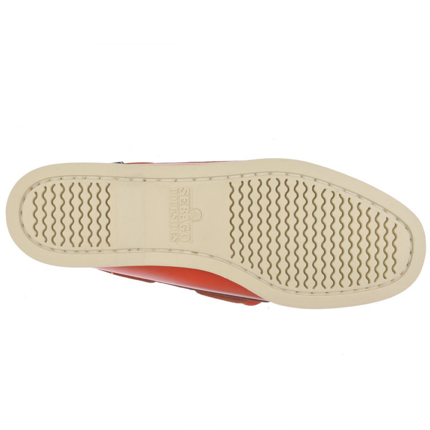 DOCKSIDES CUIR ORANGE PORTLAND SOFT-Chaussures bateau pour femme en cuir orange Portland Outsides