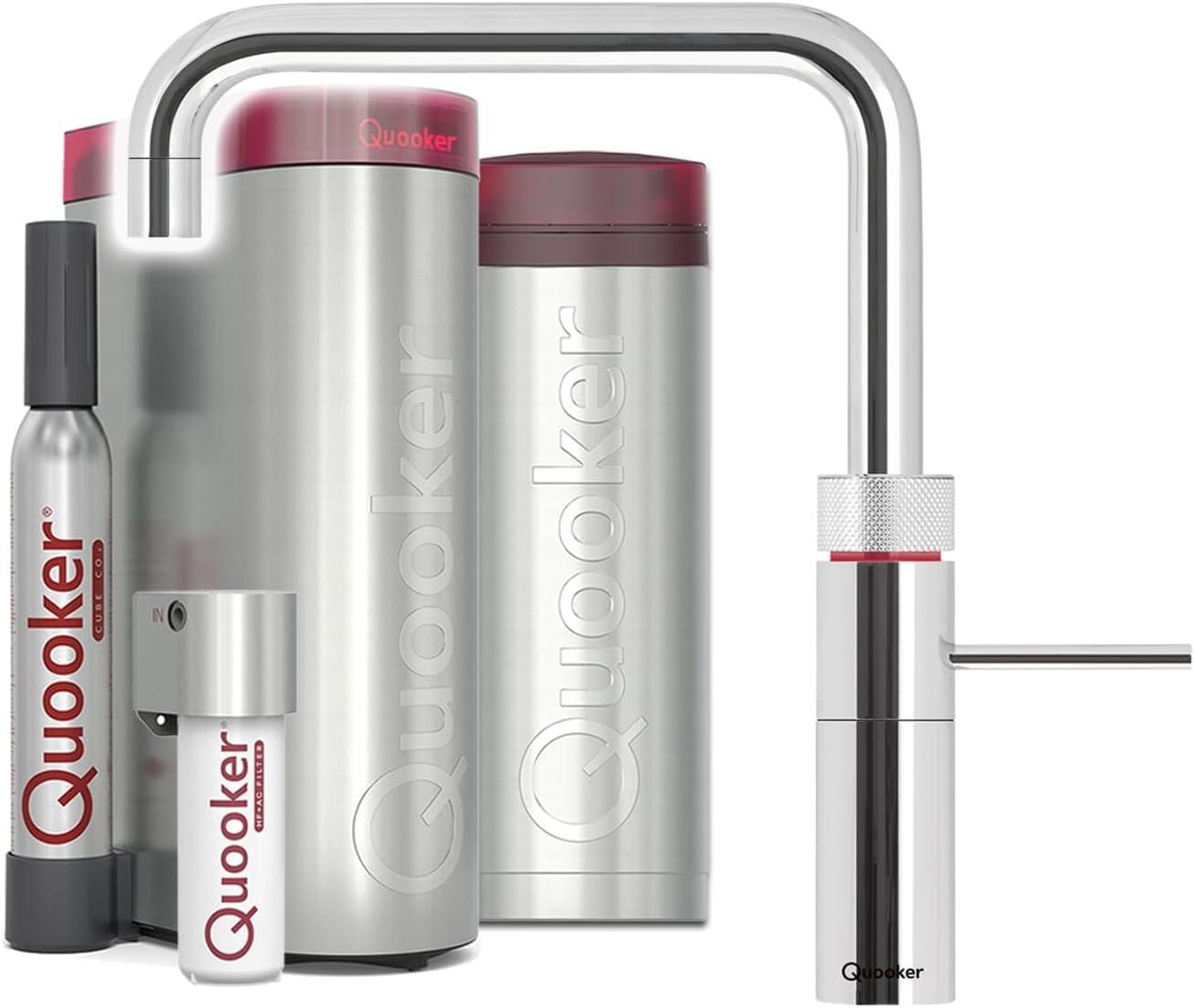 Quooker PRO3 & CUBE | Fusion Square CHR (Verchromt glänzend) inkl. Cube-Filter