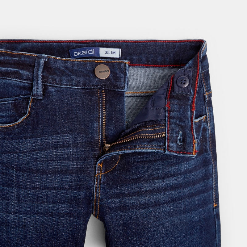 Jean slim denim chaud dark blue bleu garçon
