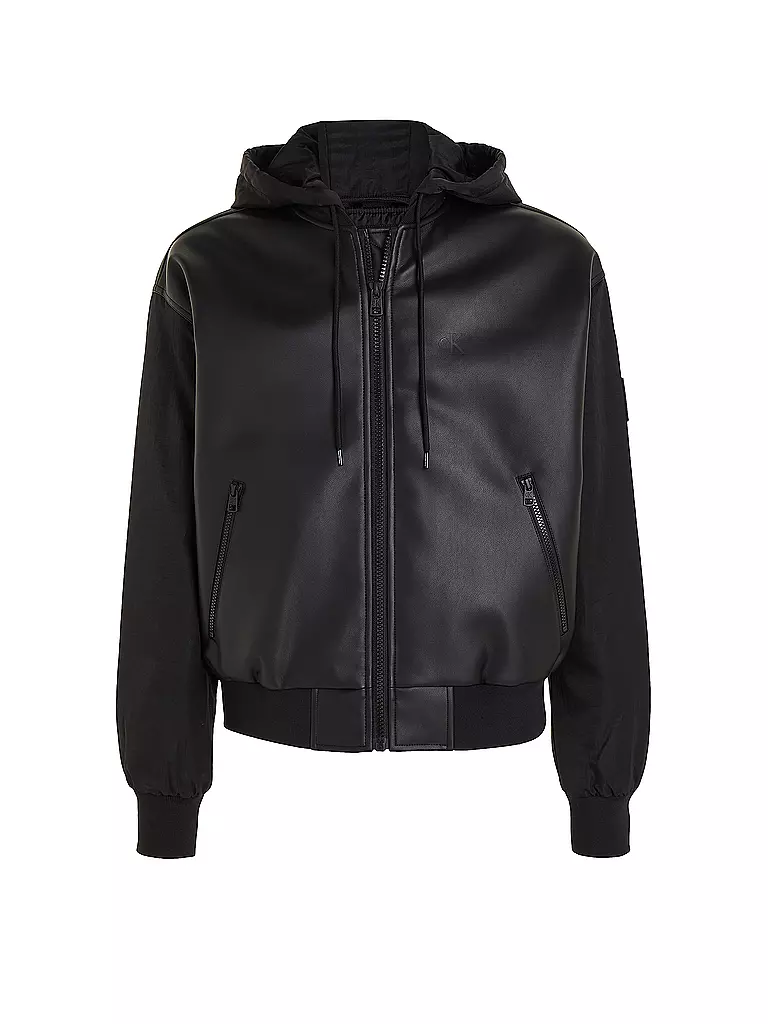 CALVIN KLEIN JEANS Jacke in Lederoptik schwarz