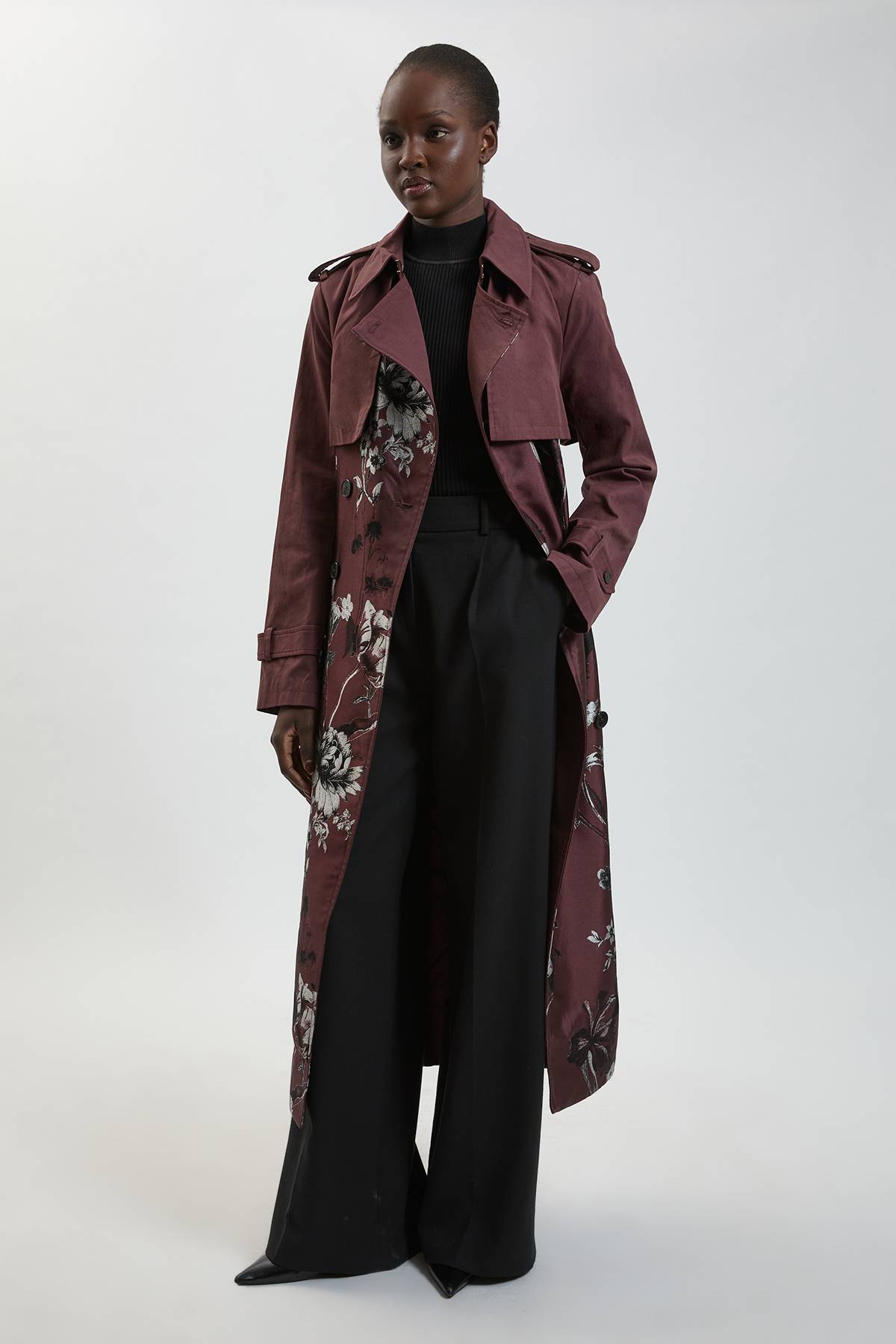 KarenMillen Trench-coat Petite À Mélange Jacquard