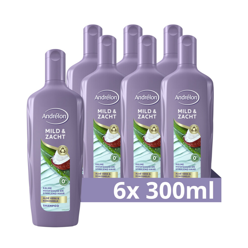 6x Andrelon Shampoo Mild & Zacht300 ml