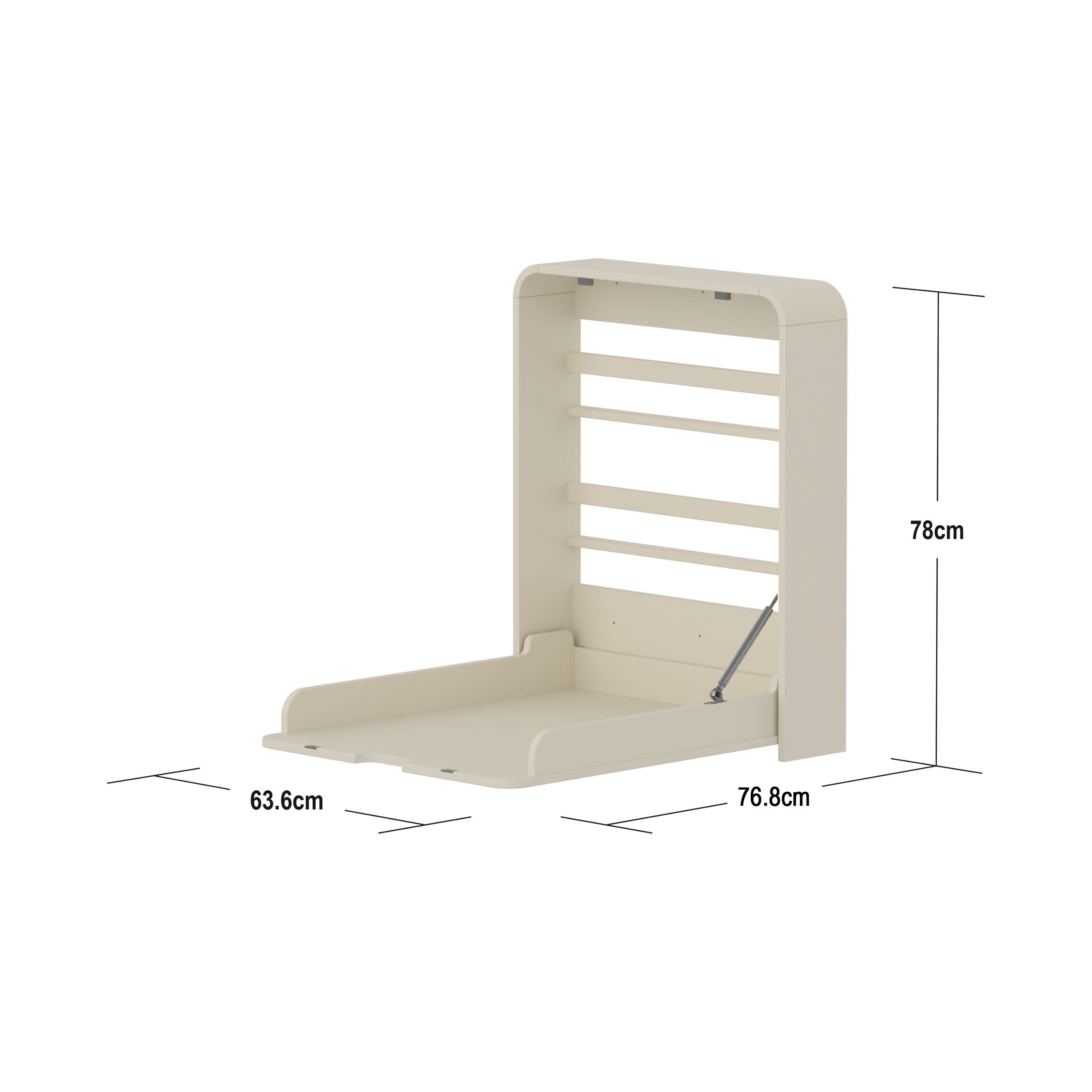 NOVA Wandhängender Wickeltisch cream - Creme / B: 64.0 cm x T: 15.0 cm x H: 78.0 cm