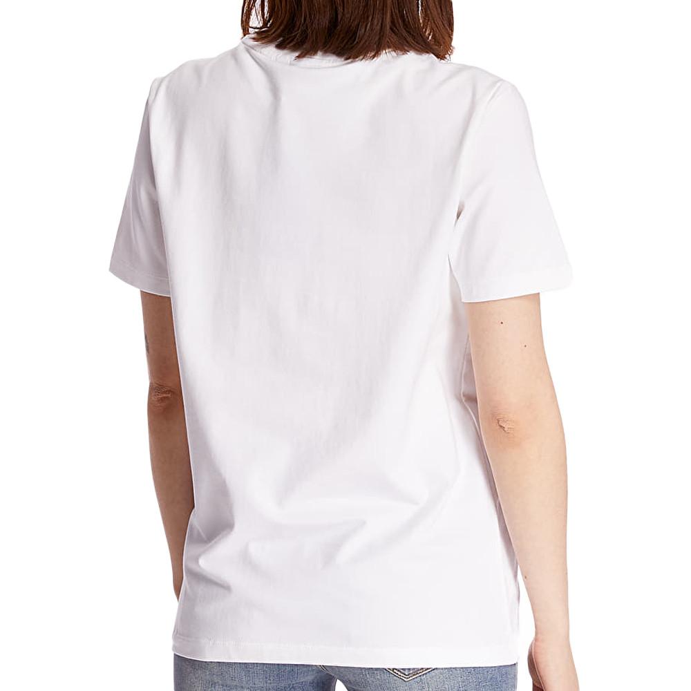 Adidas T-shirt Blanc/Bleu Femme Adidas Trefoif