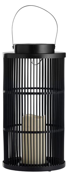 Lanterne med solceller sort Ø18 x 36 cm - Garden