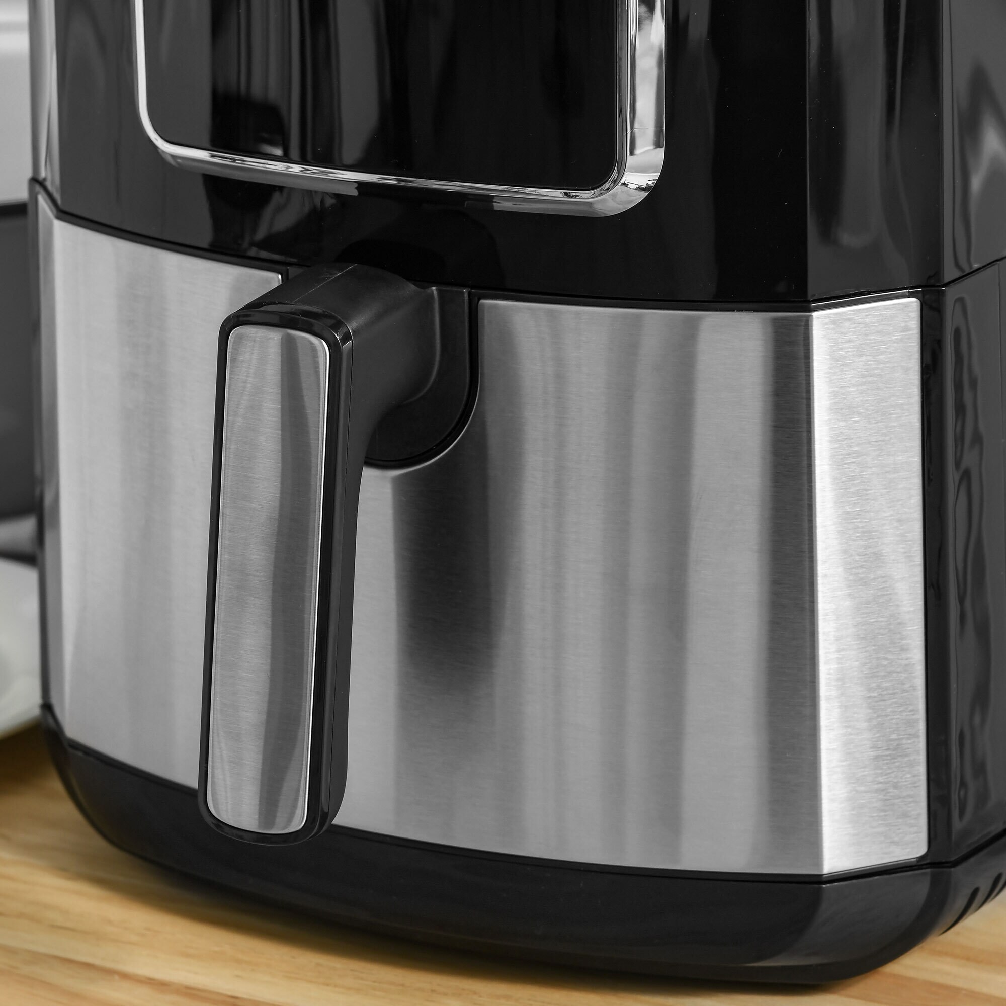 HOMCOM Heißluftfritteuse mit Überhitzungsschutz & mit LED-Anzeige schwarz 36,5L x 29B x 33,8H cm