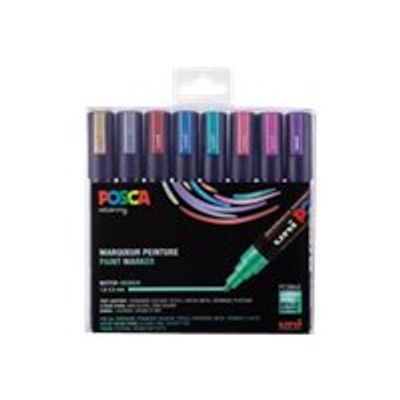 Posca - Pack de 8 marqueurs peinture pointe moyenne - couleurs assorties