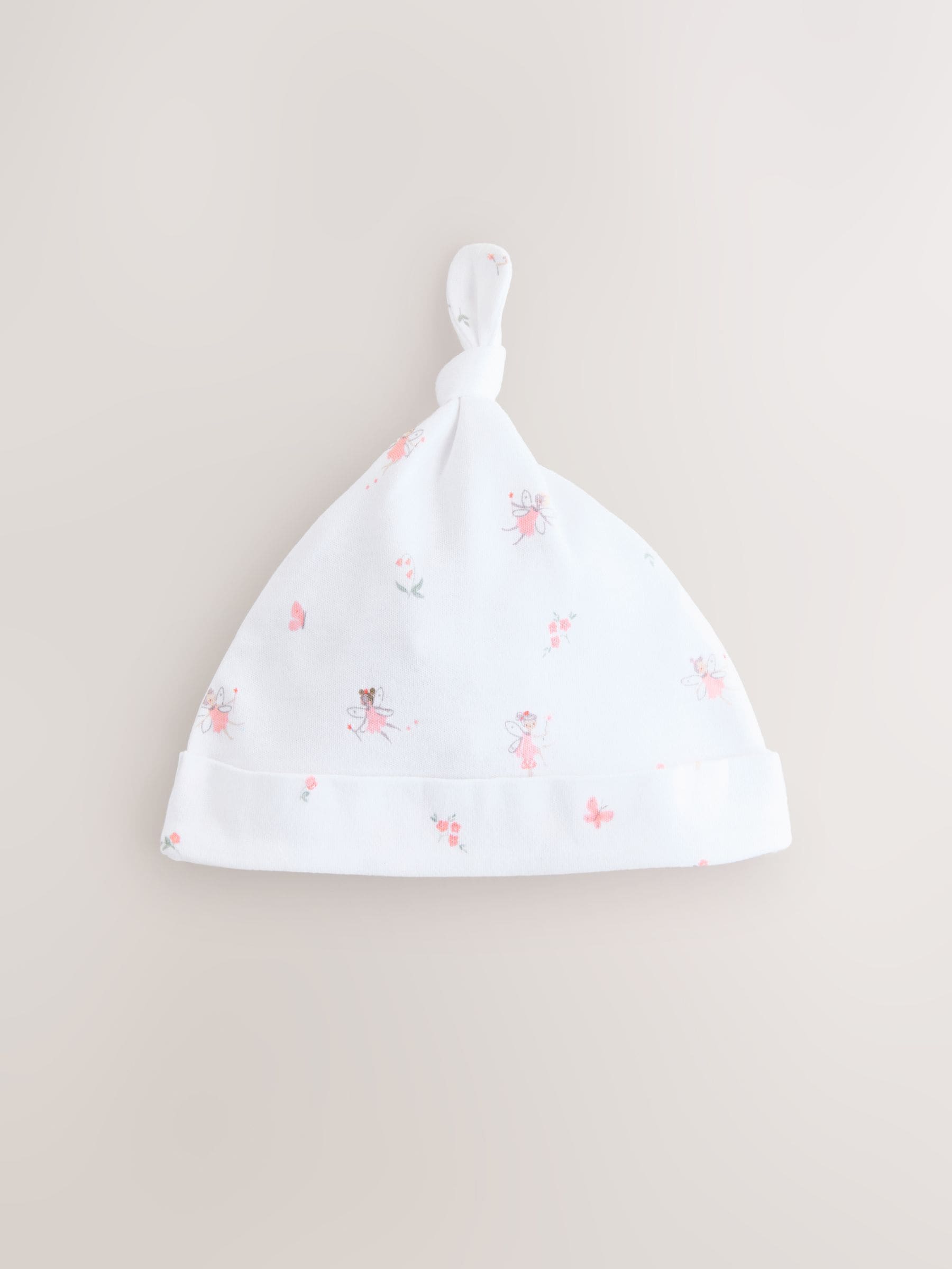 Roze/wit - Set van 3 babymutsen met strik (0-12mnd)