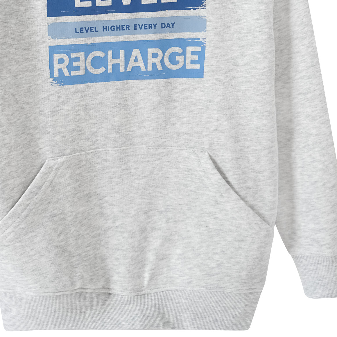 Yigga Jungen Hoodie mit Kängurutasche hellgrau