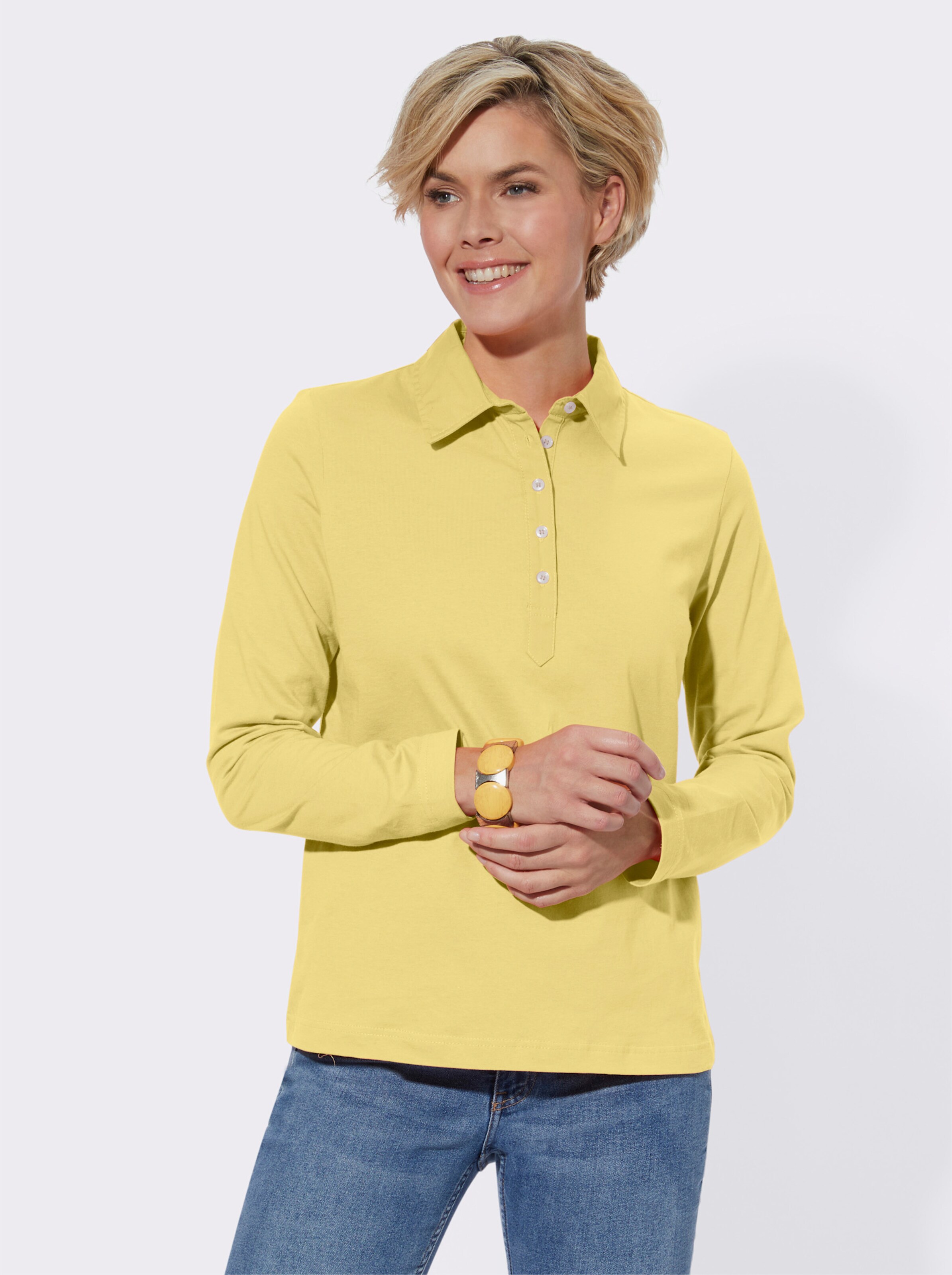 Langarm-Poloshirt