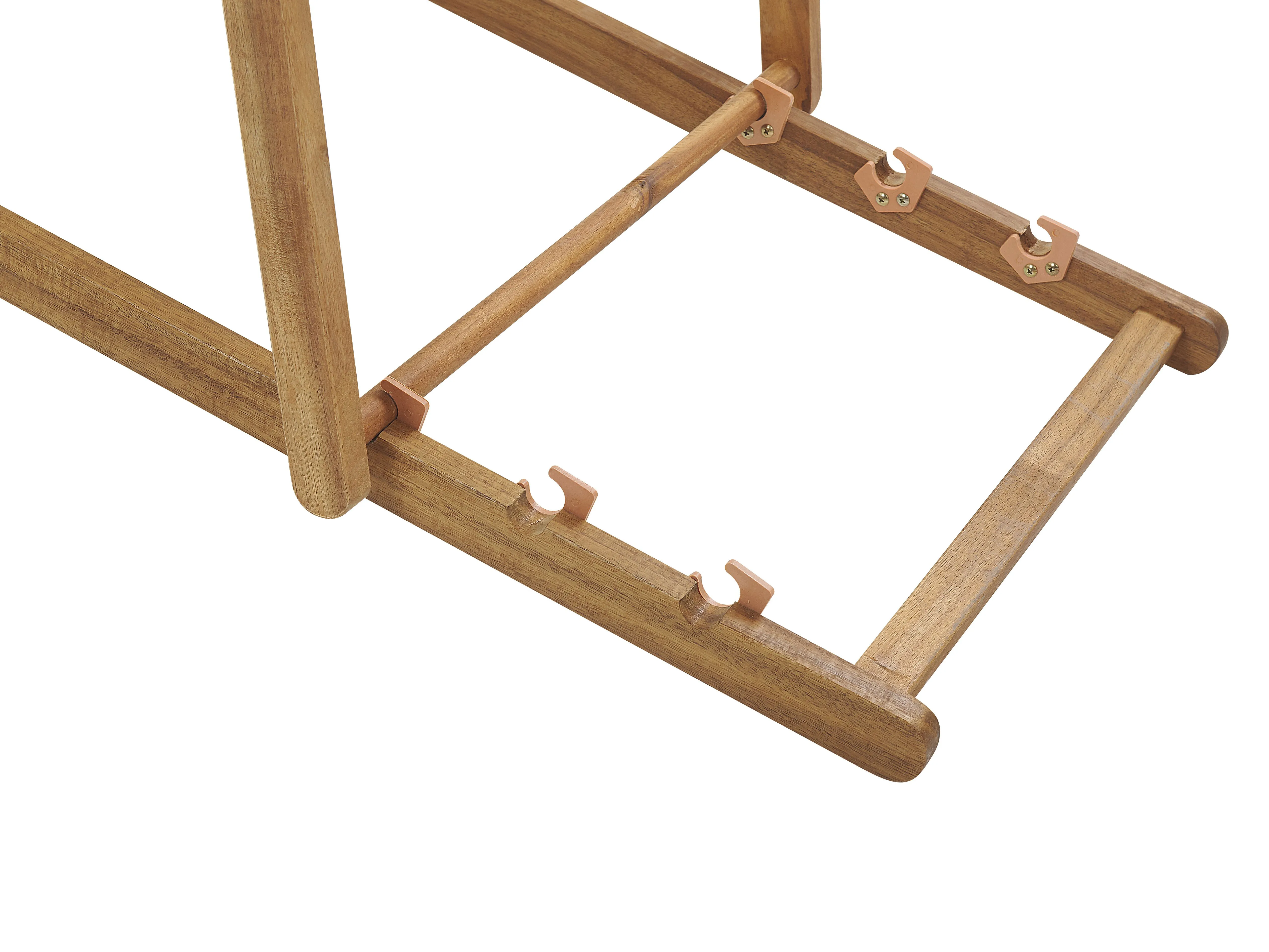 Set van 2 inklapbare ligstoelen ANZIO met vervangingshoezen Abstract motief Acaciahout Lichtbruin