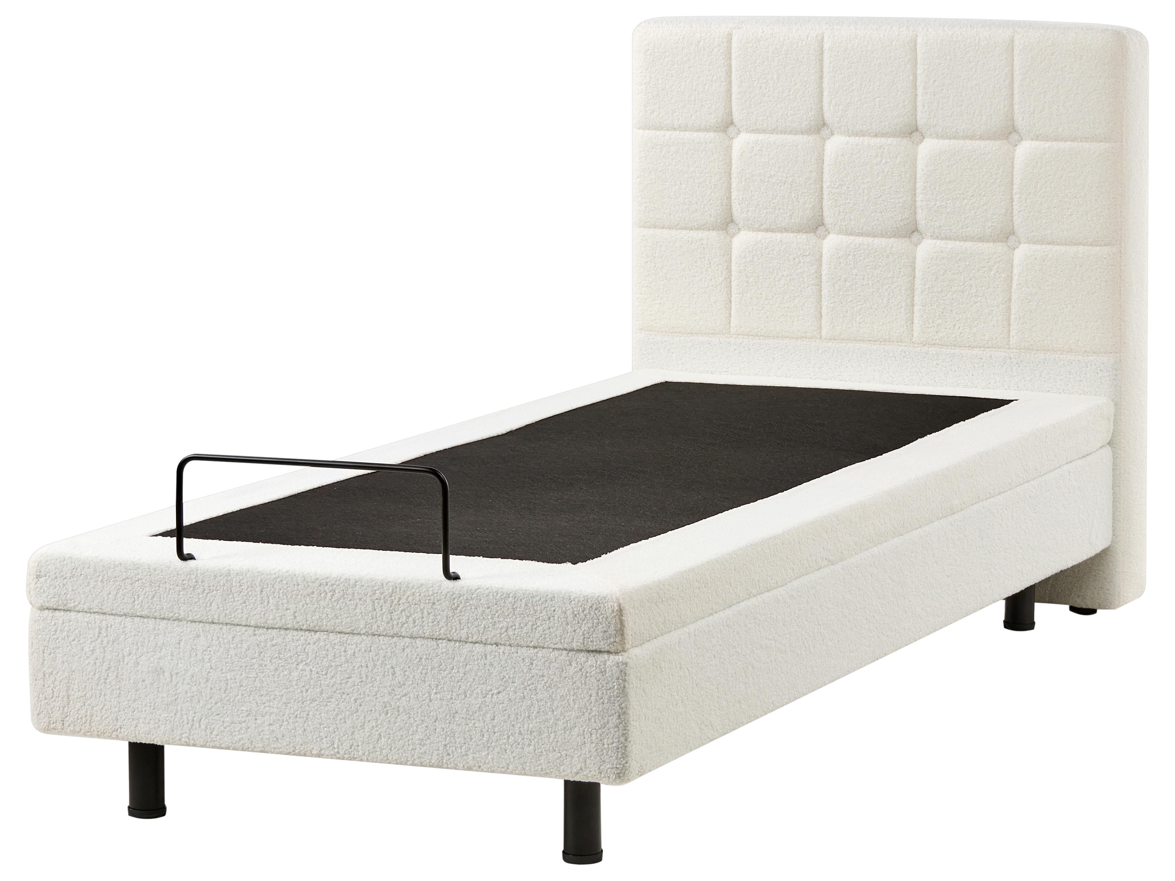 Verstelbaar bed Bouclé DUKE 90 x 200 cm Gebroken wit