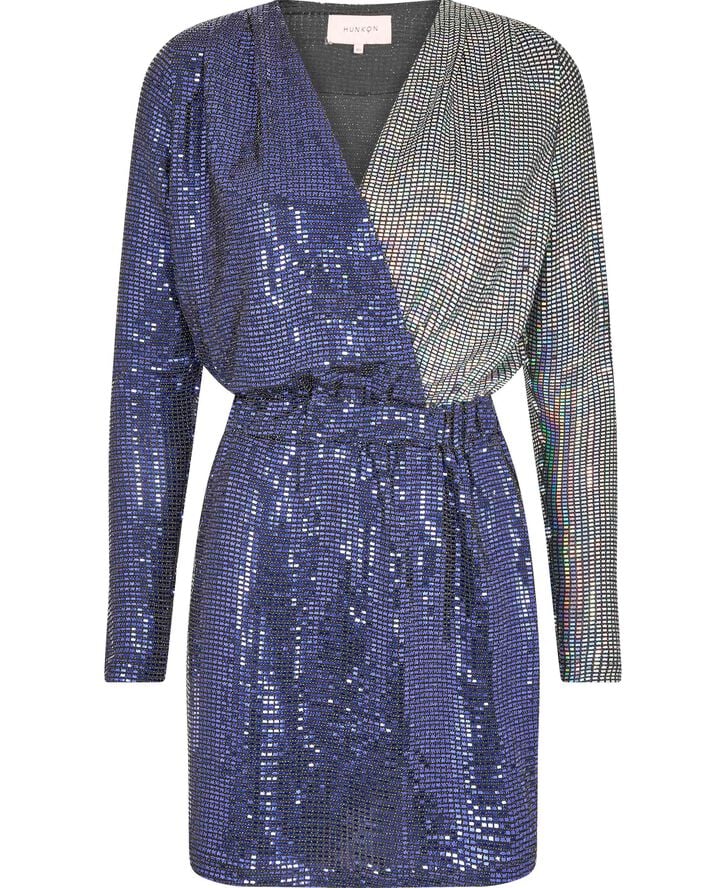 HUNKØN Anette Dress Blue and silver