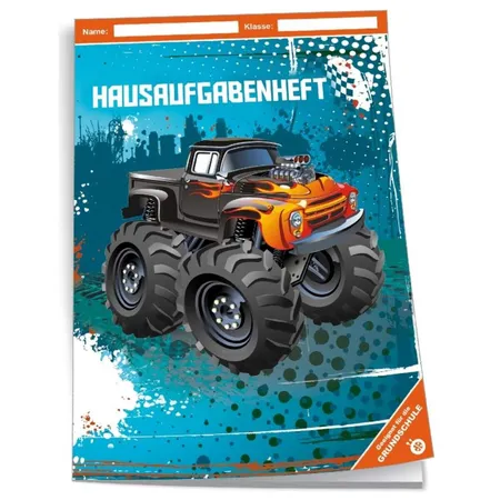 Trötsch Hausaufgabenheft Grundschule Monstertruck, A5