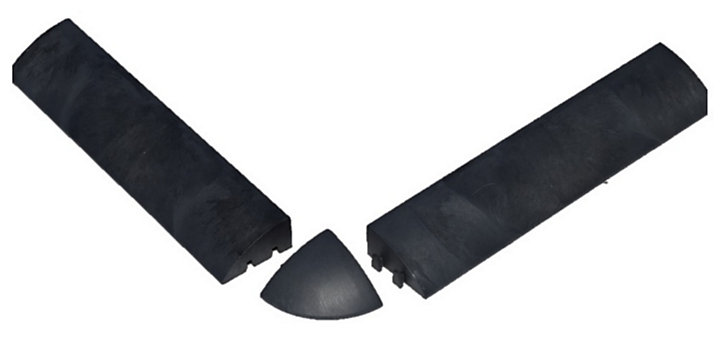 4 bordures et 2 angles pour dalle clipsable graphite