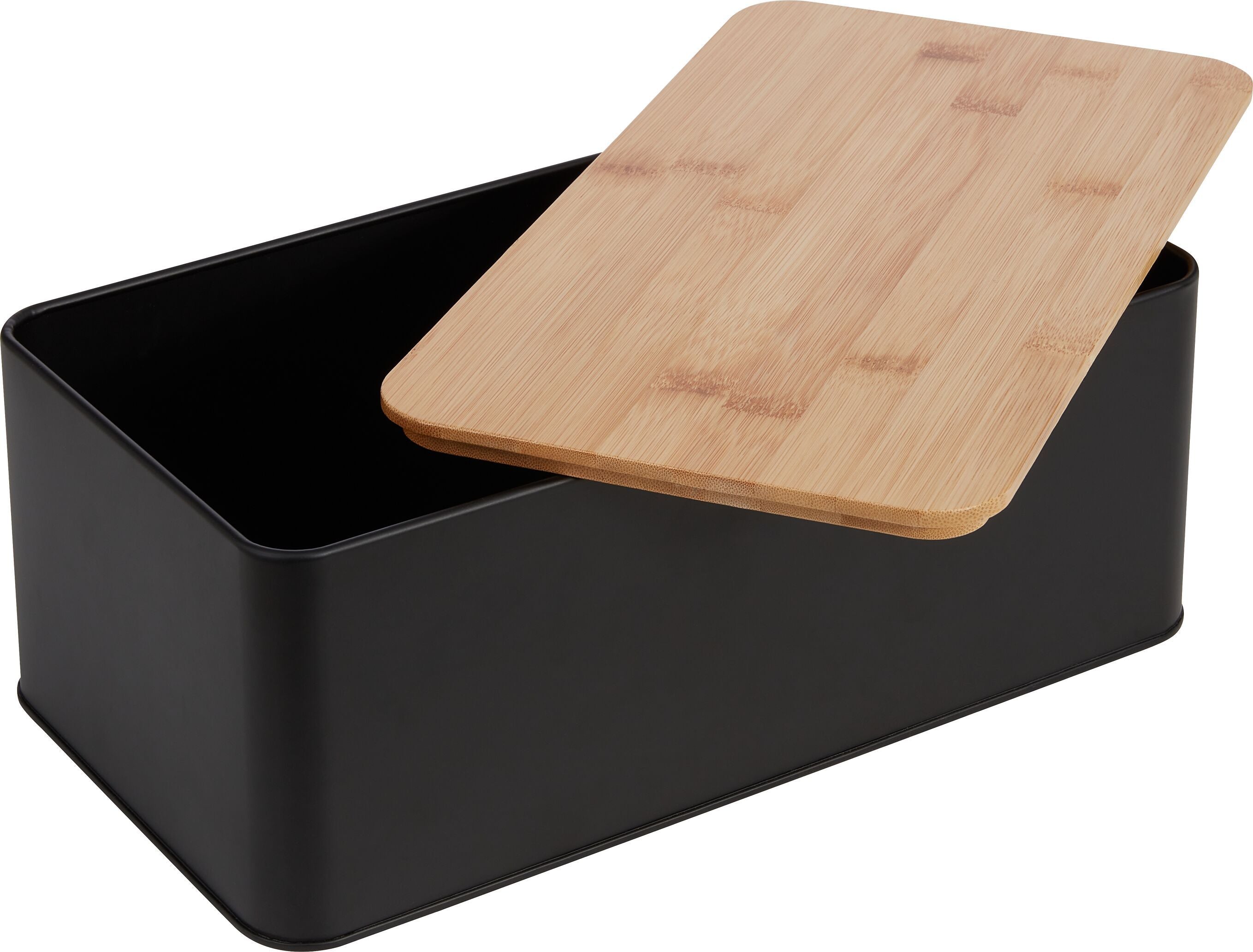 POMPEO Brotbox - Schwarz / B: 33.0 cm x T: 18.0 cm x H: 13.0 cm