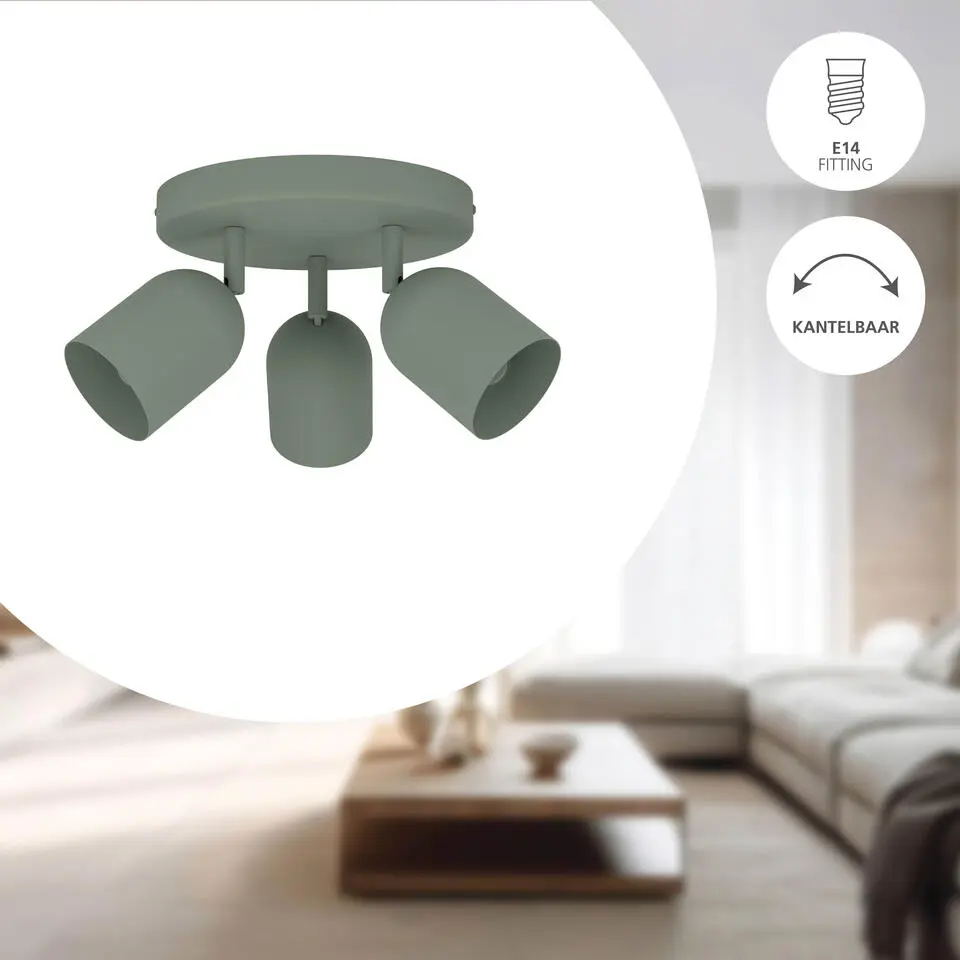 EGLO Tilston Spot - E14 - Ø 25 cm - Groen - Kantelbaar