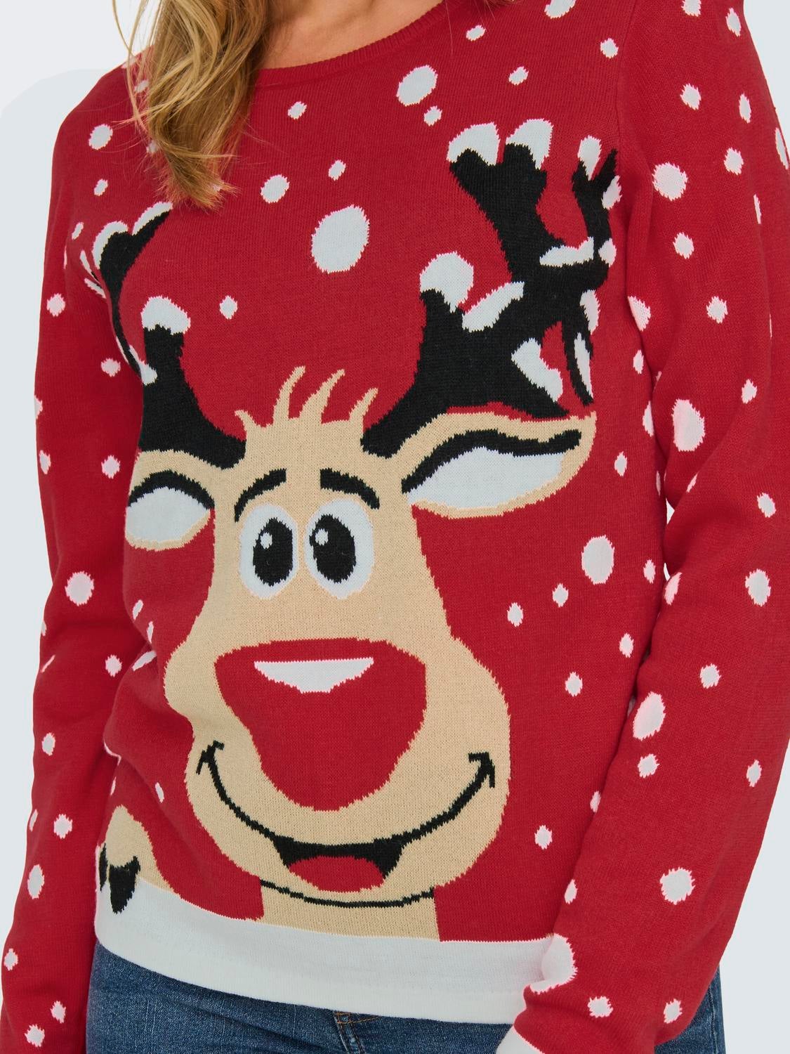 JDYLUCIA Strickpullover True Red