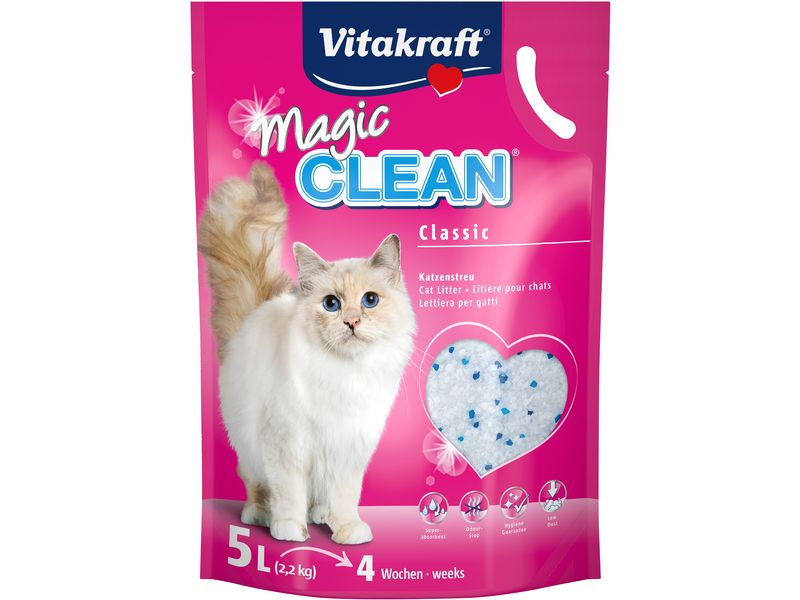 Vitakraft Katzenstreu Magic CLEAN, 5 l (2.2 kg) Sehr saugfähiges Katzenstreu