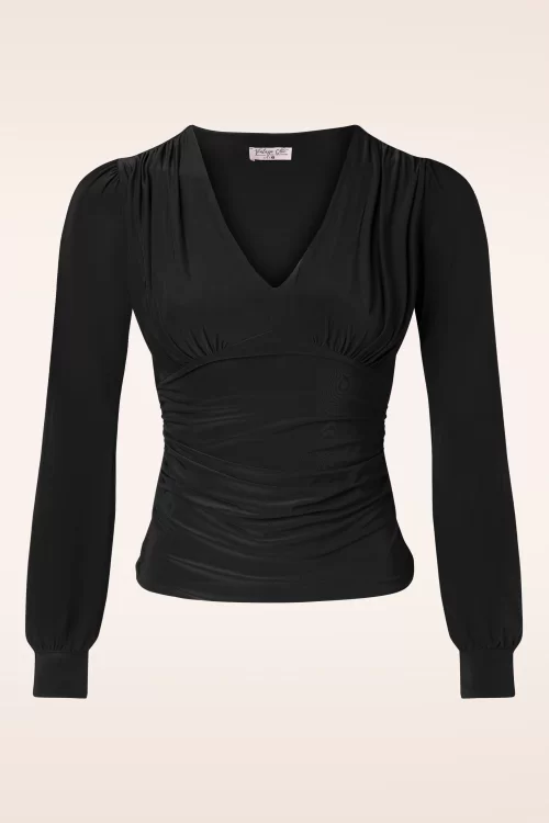 Vintage Chic for Topvintage Ella slinky top in zwart