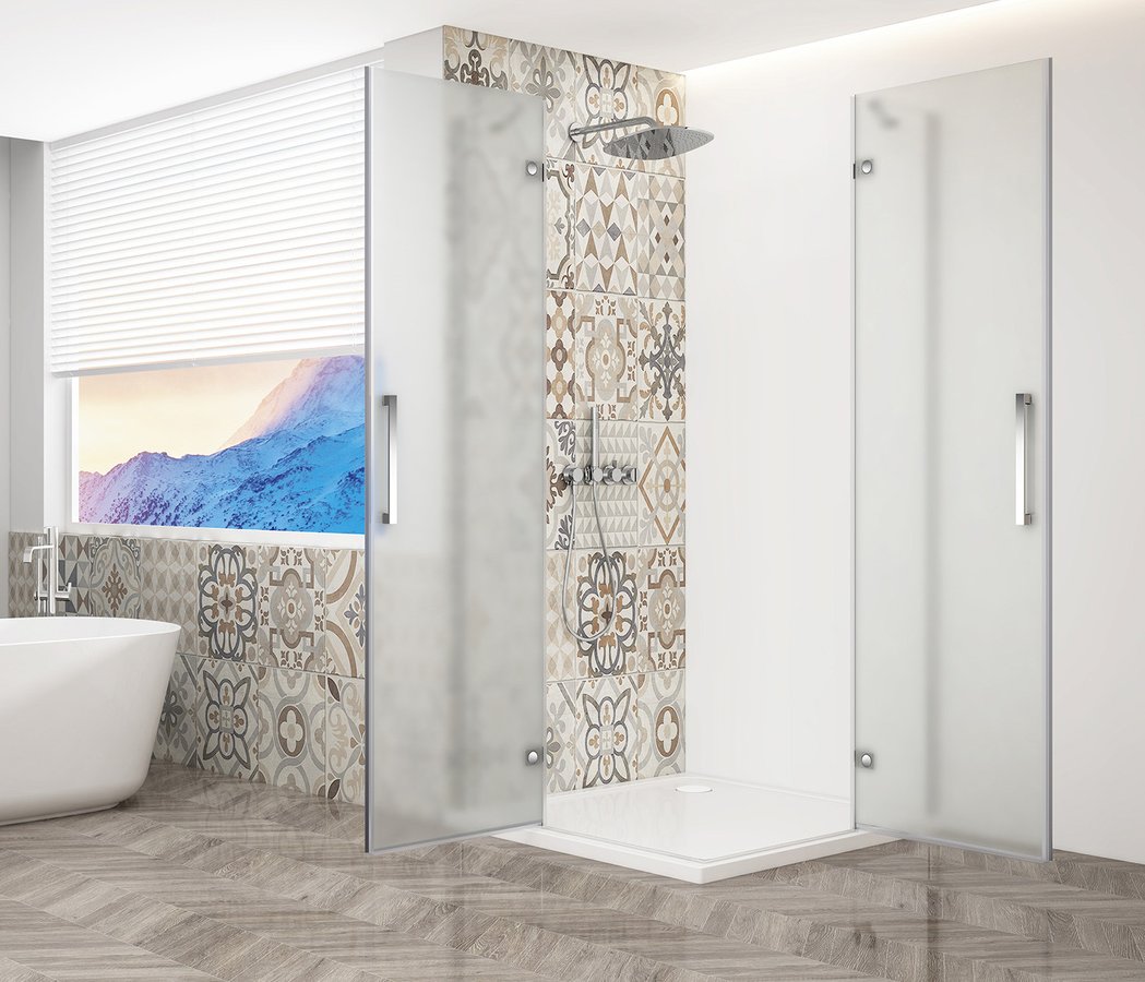 Gelco Trinity douchecabine met hoekinstap 110x110cm mat glas chroom