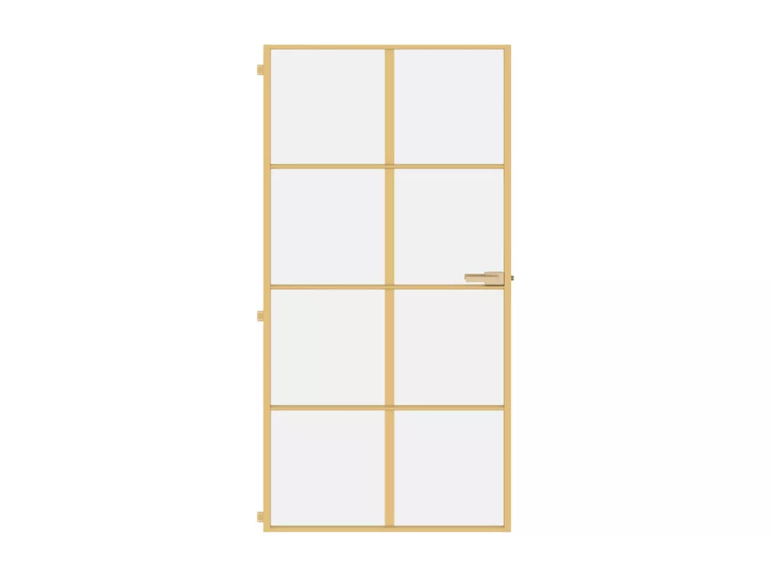 Porte intérieure mince doré verre trempé aluminium