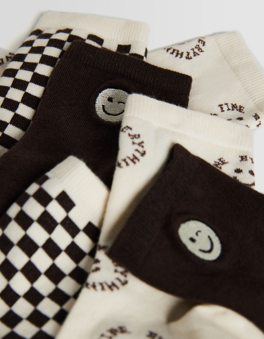 Pacote com 3 pares de meias estampadas