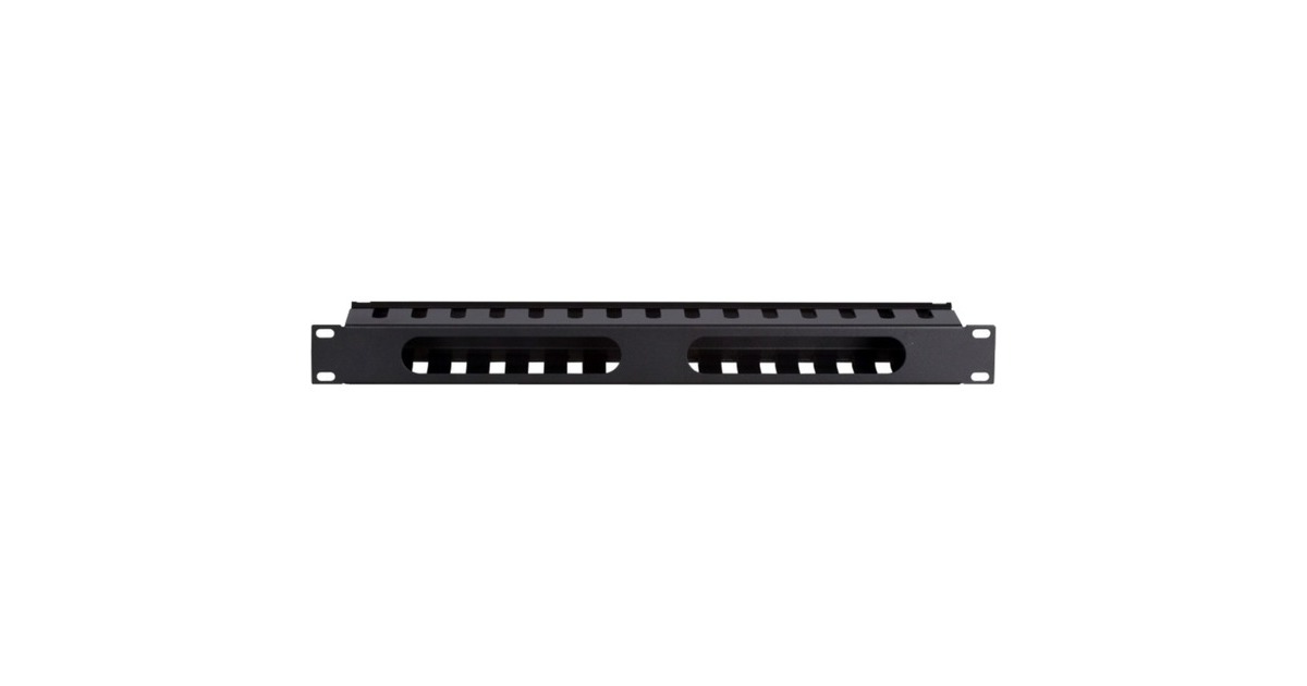 DSI1U 19 inch metalen kabelgoot met schuifbedekking - DS-1902 kabelkanaal  (Zwart)