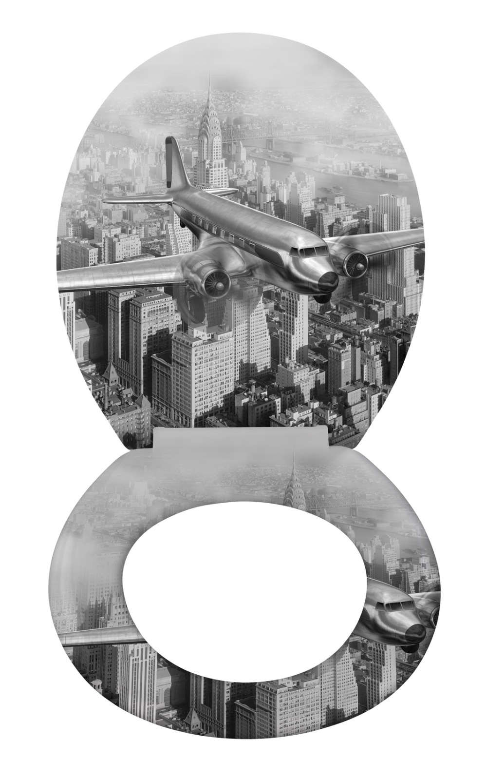WENKO WC-Sitz OLD-TIME PLANE - mit Absenkautomatik