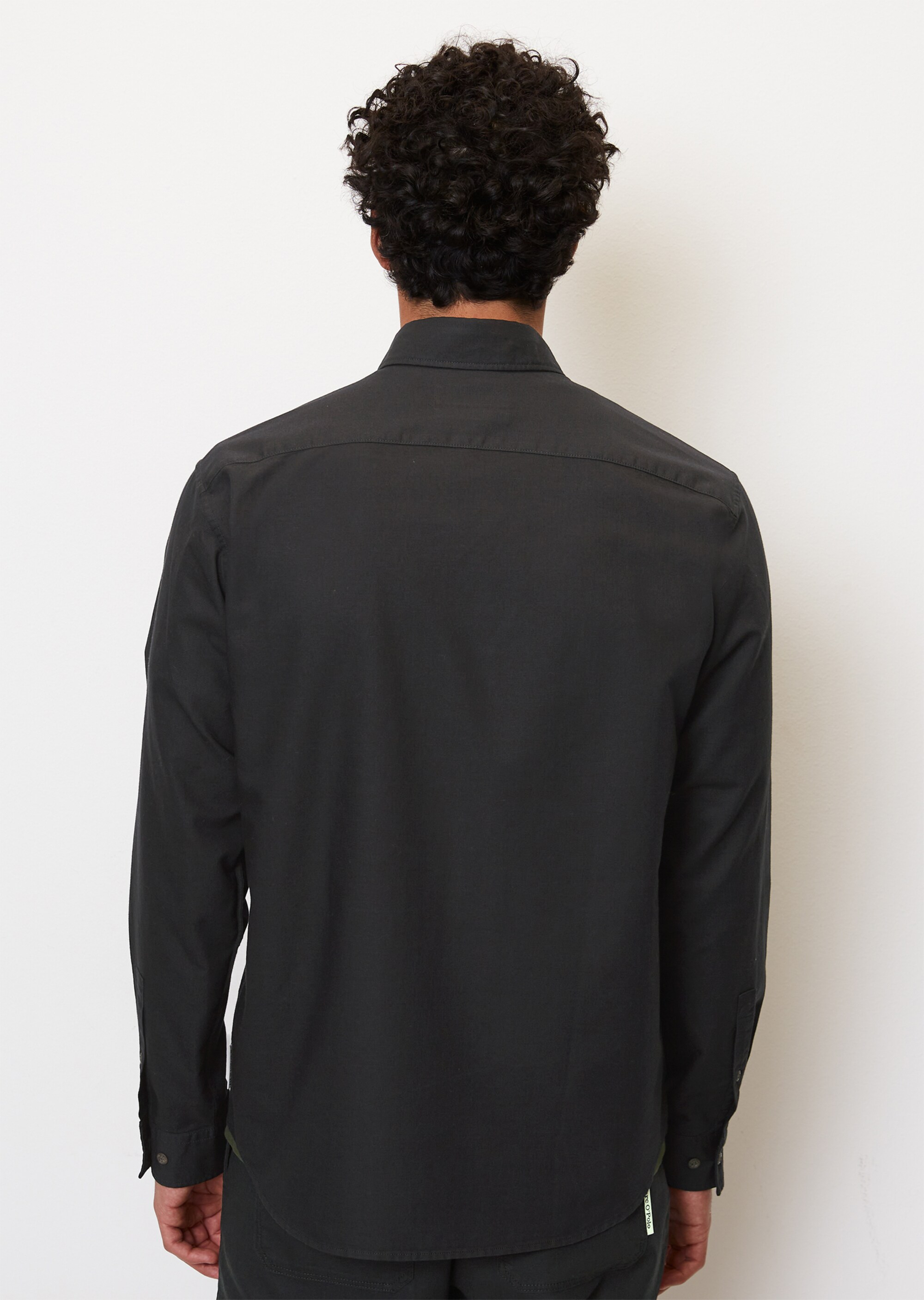 Chambray-Langarm-Hemd regular aus Bio-Baumwolle und Leinen
