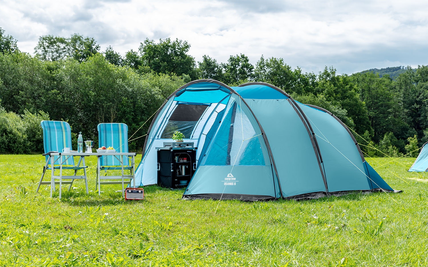 Camptime Uranus 6 Tunnelzelt hellblau für 6 Personen