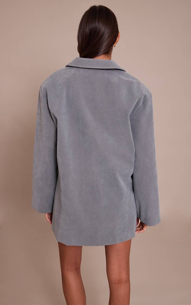 Bleu Poudré Robe Blazer Structurée En Synthétique