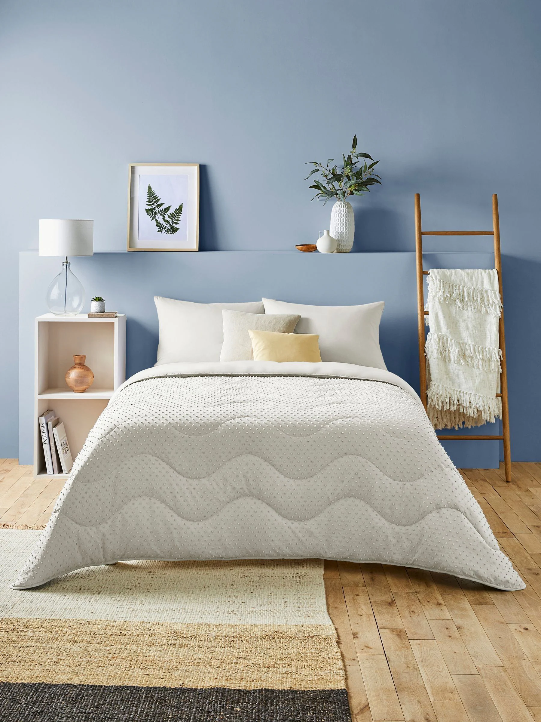 Night Lark Tufted Dot Coverless Duvet and Pillowcase Set