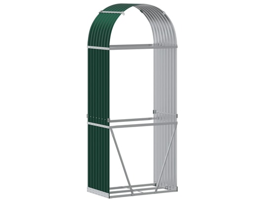 VIDAXL - Sac à outils Porte-bûches vert 80x45x190 cm acier galvanisé