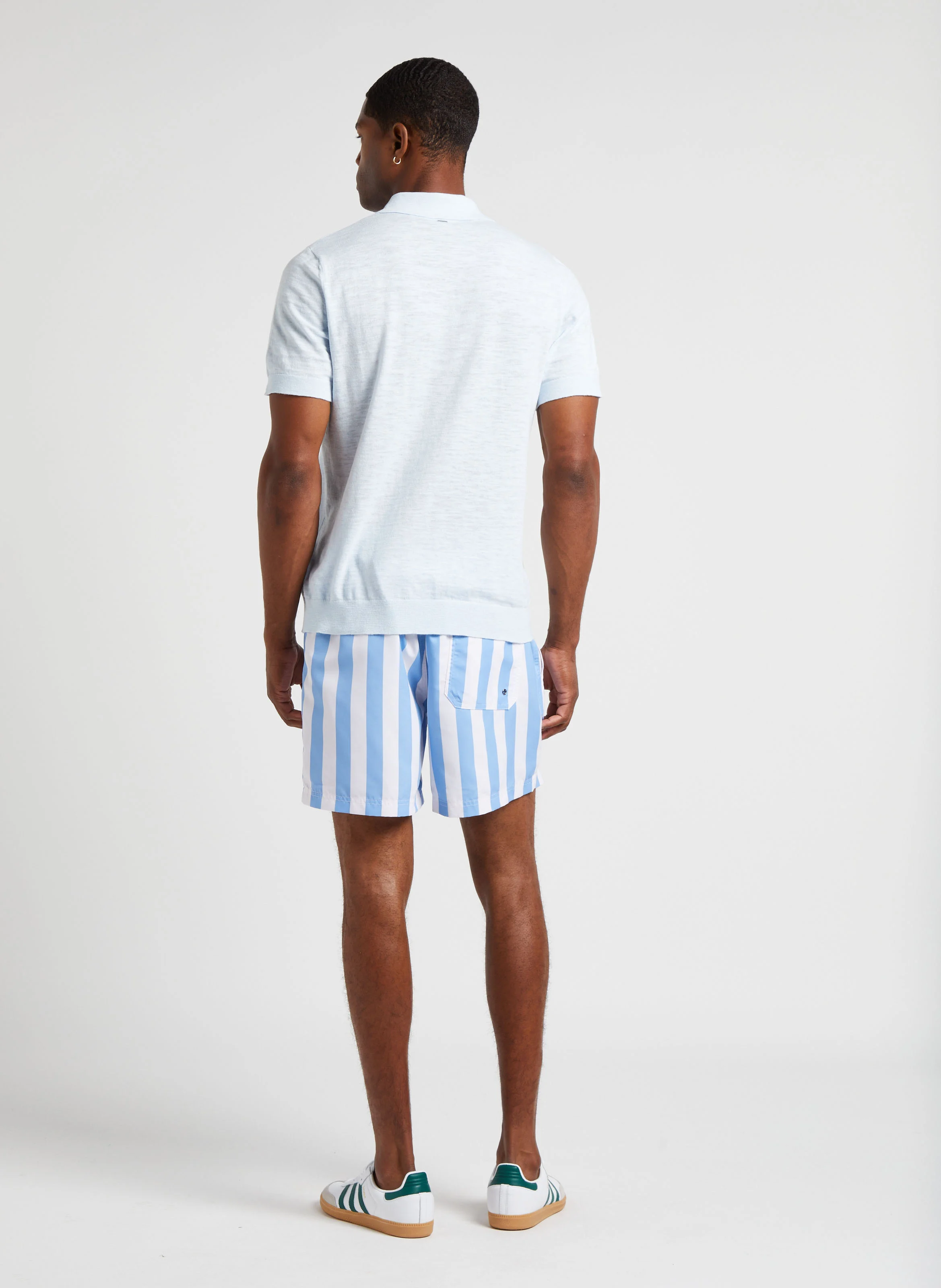 MIMIZAN - Bermuda rayé en coton | Beige